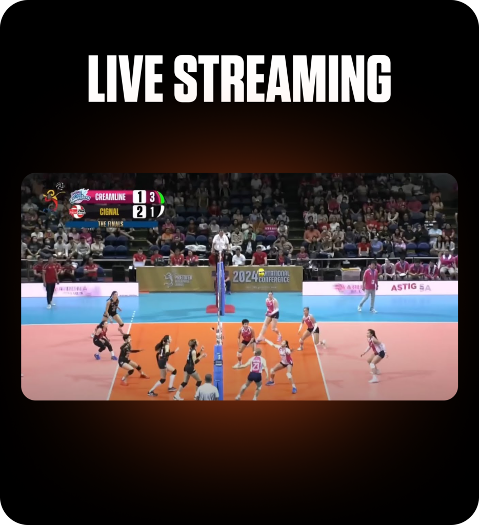 Live streaming of volleyball match between Creamline and Cignal in 2024 conference finals